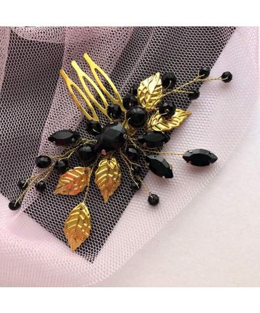 Anglacesmade Bridal Purple Crystal Hair Comb Amethyst Hair Piece Wedding Hair Accessories for Women and Girls (Black) - Buy Online on GoSupps.com