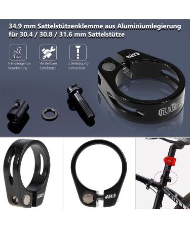 VGEBY1 Bike Seat Post Clamp - 34.9mm Quick Release Aluminum Alloy Tube Clip for 30.4/30.8/31.6mm Seat Post, Black - Buy Online on GoSupps.com