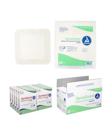 Dynarex DynaGuard Waterproof Dressings Sterile Four-Layer Composite Dressing Offers Optimal Moist-Environment Bordered - 6" x 6" 1 Case of 120 Dressings (12 Boxes of 10)