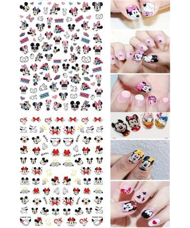 Cute Cartoon Nail Art Stickers - 3D Self Adhesive Decals for DIY Nail Designs - 6 PCS - Buy Online on GoSupps.com