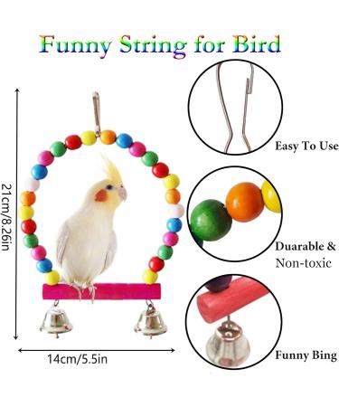 Esrise Bird Toys - Colorful Hanging Wood Bells for Conures Lovebirds & Finch | International Shipping - Buy Online on GoSupps.com