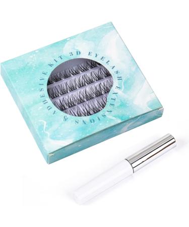 SISILILY Individual Lashes Cluster 50 Pcs Kit | DIY Reusable 3D Eyelash Extension | Soft Natural C CC D Curl Individual Eyelashes with Glue | 10/12/14/15/16mm Length - DM12 - Buy Online on GoSupps.com