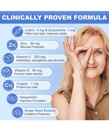 Zhizaiql Eye Vitamin with Lutein and Zeaxanthin for Vitreous Clarity Supports Clear Vision Reduce Squiggly Lines Dry Eyes Screen Fatigue and Degeneration 90 Vegan Capsules - Buy Online on GoSupps.com