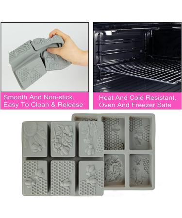 Bee Soap Silicone Fondant Molds - 2PCS Honeycomb Cake & Beehive Chocolate Mold Set - Pink & Gray - Buy Online on GoSupps.com