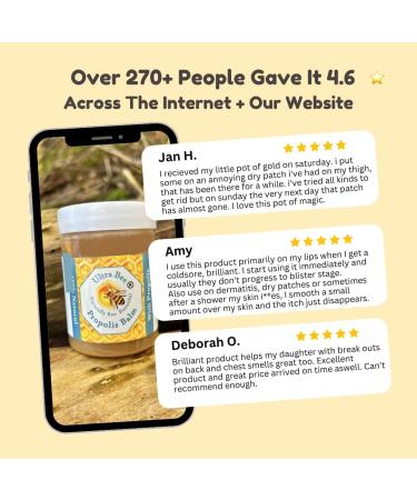  Ultra Bee Propolis Balm (+ 10% High Strength Propolis Wax) 100% Natural Handmade 100ml - Buy Online on GoSupps.com