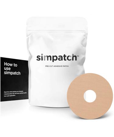 SIMPATCH Universal Adhesive Patch 0.8-Inch Hole (30-Pack) Waterproof Adhesive CGM Tape Multiple Color Options Beige