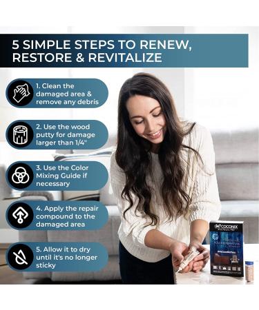 Coconix Floor and Furniture Repair Kit - Restorer of Your Wooden Table  Cabinet  Veneer  Door and Nightstand - Super Easy Instructions Matches Any Color - Restore Any Wood  Cherry  Walnut  Hardwood - Buy Online on GoSupps.com