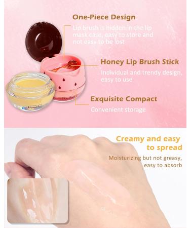 2Pcs Watermelon Lip Balm Honey Pot Lip Mask & Lip Glowy Oil Lip Care Set Propolis Moisturize & Nourish Lip Gloss Repair Reduce Lip Line & Protect & Plump Dry Cracked Lip Scrub Exfoliator -Set C - Buy Online on GoSupps.com