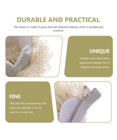 4pcs Children Crown Hair Clips - Glittery Gold & Silver Pearl Hair Accessories for Girls - Buy Online on GoSupps.com