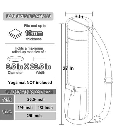 HAGUSU Waterproof Yoga Mat Bag with 2 Pockets, Adjustable Shoulder Strap - Black - Buy Online on GoSupps.com