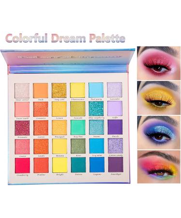 Colorful Eyeshadow Palette | Professional Matte Makeup Pallet 30-Color Highly Pigmented Powder Bright Vibrant Colors Shades Cosmetics Dtt - Buy Online on GoSupps.com