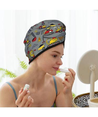 Funny Construction Microfiber Hair Towel - Soft Super Absorbent Quick Dry Wrap for Women | Ideal for Long Curly & Thick Hair - Buy Online on GoSupps.com