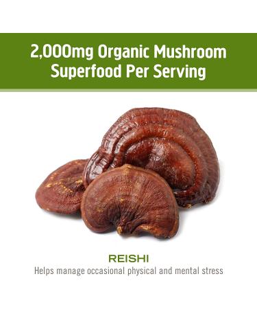 Om Mushroom Reishi Capsules - 90 Count Superfood Supplement for Stress & Immune Support - Buy Online on GoSupps.com