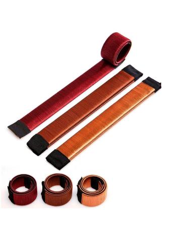 Original Magic Bun Maker for thin and thick hair - Hairstyles Help - Set of 3 (Red Brown and Gold) - Buy Online on GoSupps.com