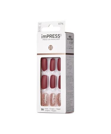 KISS ImPRESS Press-On Manicure Hero Medium Length Square Nails with PureFit Technology Includes Cleaning Pad Mini File & 30 Artificial Nails - Buy Online on GoSupps.com