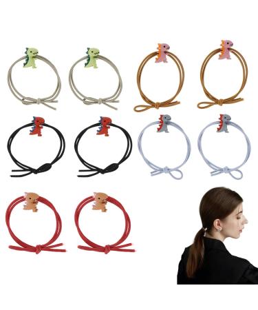 10 Pcs Elastic Hair Ties with Dinosaur Hair Bands Five Styles Bands Ponytail Holders for Women Girls Kids