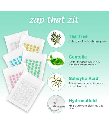 Star Pimple Patches - 240 Count Hydrocolloid Acne Patches with Tea Tree Oil | Blemish & Zit Solutions in 3 Sizes & 6 Colors for Face - Buy Online on GoSupps.com