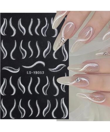 Gold Stripe French Nail Art Stickers - 9 Sheets 3D Self Adhesive Decals for DIY Manicure - Buy Online on GoSupps.com