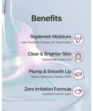 PETITFEE Aura Quartz Hydrogel Lip Mask - Anti-Aging Moisturizing Lip Care with Retinol Peptide & Collagen - Reduces Laugh Lines & Plumps Dry Lips (5ea - Buy Online on GoSupps.com