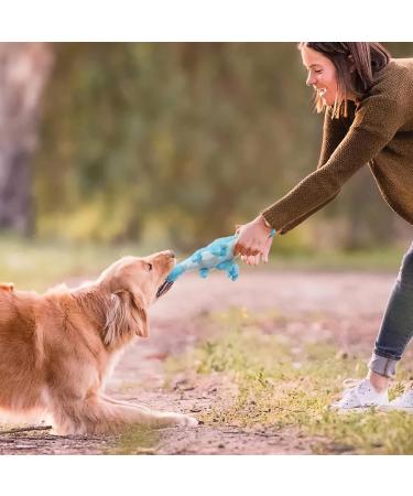 Shop Iokheira Cuddly Dog Toys Squeaky & Plush Light Blue Tyrannosaurus Rex for All Dog Sizes - Buy Online on GoSupps.com