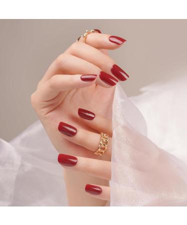 Danni & Toni Ruby Reverie Half Hardened Gel Nail Films | Red UV Gel Nail Foil Wraps | Single-Colored Nail Design Stickers (28 Pack) - Buy Online on GoSupps.com