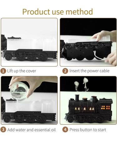 Essential Oil Diffuser Locomotive 300ml | Remote Control Humidifier for Bedroom Living Room & Office - Green & White - Buy Online on GoSupps.com