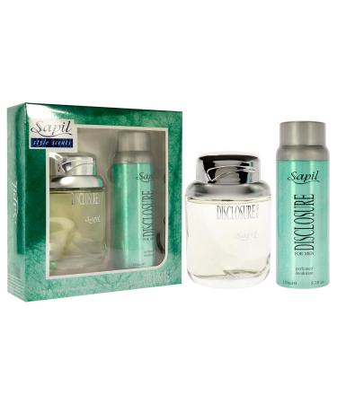 Sapil Disclosure - Eau De Toilette and Deodorant Spray For Men - Evokes Power and Sensuality - Opens with Fresh and Citrus Notes - Beautiful Giftset Box - Perfect for Gift Giving Occasion - 2 Pc - Buy Online on GoSupps.com
