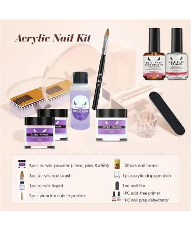Rosarden Professional Acrylic Nails Kit - Complete Set for Beginners with Acrylic Liquid, Powder, Primer, Dehydrator, Brush, and Forms - Buy Online on GoSupps.com
