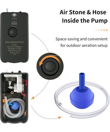 Pawfly Portable Aquarium Battery Air Pump | 2.5 L/min Oxygen Pump for Outdoor Use | Includes Air Stone & Hose | Ideal for Aquariums up to 120L - D Battery Not Included - Buy Online on GoSupps.com