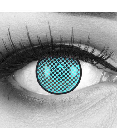 Buy Colored Contact Lenses - Blue Screen Mesh Merealens Annual - Perfect for Carnival Halloween & Fun - High-Quality 1 Pair (No Prescription) - Buy Online on GoSupps.com