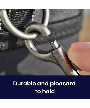 Shop 8m Soft Nylon Lunging Line for Equestrian Horses | Durable Tug Line with Hand Loop & Carabiners - Navy/White/Gray - Buy Online on GoSupps.com