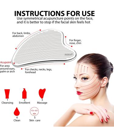 ZIZZON Titanium Gua Sha Facial Tool - Face Massage for Skin Tightening & Beauty | Includes Travel Pouch - Buy Online on GoSupps.com