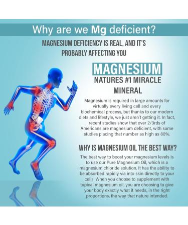 Pure Magnesium Oil Spray - Magnesium Spray for Feet - 12 fl oz (Lasts 9 Months) - USP Grade Organic Topical Magnesium Spray - Naturally Sources - eBook Included - Made in USA - Buy Online on GoSupps.com