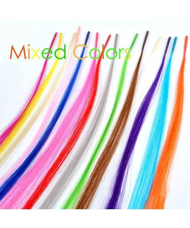 Colorful 20 I Tip Hair Extensions Kit - Long Synthethic Micro Link Feather Hairpieces in Party Colors - Heat Resistant Microlink Hair Accessories - Buy Online on GoSupps.com