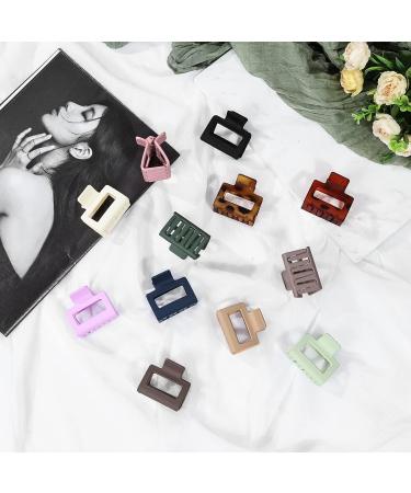12 Matte Medium Hair Clips, 2-Inch Thick Square Tweezers, Non-Slip Medium Claw Hair Clips for Thin Hair - Small and Medium-Sized Hair Clips for Women and Girls - Buy Online on GoSupps.com