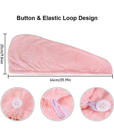 3-Piece Microfiber Hair Turban Towel Set | Quick-Drying Super Absorbent for All Hair Types - White Blue & Pink - Buy Online on GoSupps.com