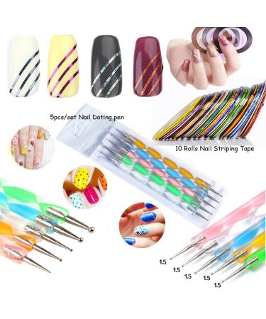 Floral & Geometric Nail Art Stamping Kit with Rhinestones & Mandala Dotting Pen - Manicure DIY Set - Buy Online on GoSupps.com