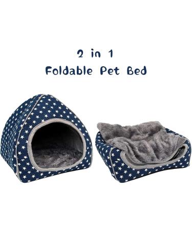 RANYPET Guinea Pig Bed Cave - Cozy Hamster House for Small Pets | Winter Nest & Hideout | Hamster Accessories Blue - Buy Online on GoSupps.com