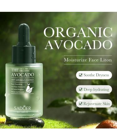 Saoore Organic Avocado Anti-Wrinkle Serum Moisturizing and Hydrating Organic Avocado Anti-Wrinkle Essence Saoore Anti-Aging Serum Fades Wrinkles Repairs and Nourishes (1 pcs) - Buy Online on GoSupps.com
