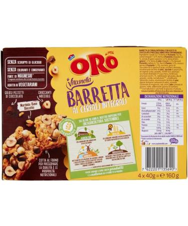  Italian Gourmet E.R. Oro Saiwa Barretta ai Cereali Integrali e al Cioccolato Fondente e Nocciole snack bar with whole cereals and dark chocolates and hazelnuts 3 x 160 g + Italian Gourmet pulp 400 g - Buy Online on GoSupps.com