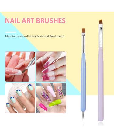 Sularpek 6Pcs Nail Art Brushes Set - Builder Gel Brush for Nails, Nail Art Design Pen Painting Tools with Extension Gel Brush, Fine Liner Brushes, and Dotting Pen - Buy Online on GoSupps.com
