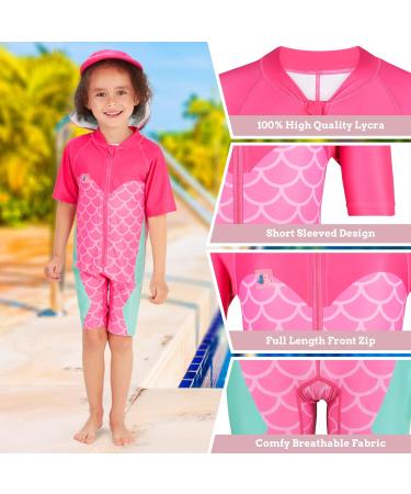 Juicy Bumbles Baby Swimsuit - Short Sleeve One Piece Toddler Swimming Costume - Mermaid Design - 6 Months to 5 Years Sizes Available - Buy Online on GoSupps.com