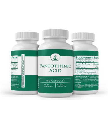 Pantothenic Acid (Vitamin B5) 100 Capsules - Pure Calcium Supplement - Buy Online on GoSupps.com