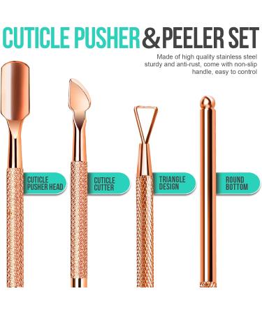 FANDAMEI UV Gel Nail Polish Remover Kit - Cuticle Pusher & Gel Polish Scraper Set for Manicure Pedicure - Dual Head Nail Scraper in Rose Gold - Buy Online on GoSupps.com