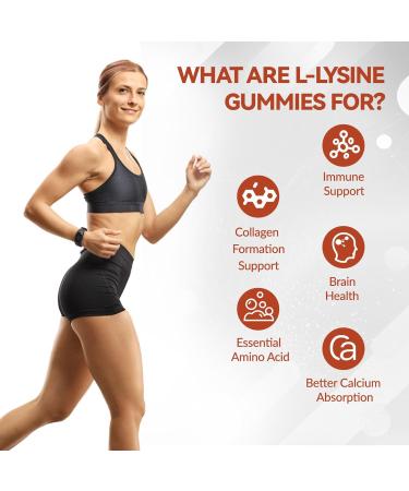 L-Lysine 1000mg Gummies - Chewable Immune Support & Collagen Boost - Lemon Flavor - 60 Count - Buy Online on GoSupps.com