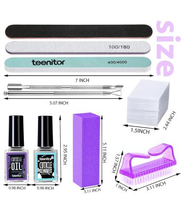 Teenitor Nail Files and Buffer Set with Cuticle Remover Kit - Includes Cuticle Oil, Pusher, Peeler, Brush, and Manicure Tools - Buy Online on GoSupps.com