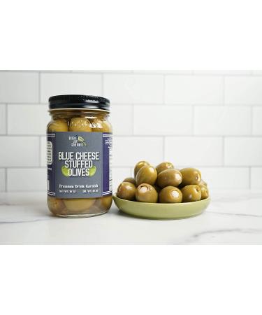 Green Jay Gourmet Blue Cheese Stuffed Olives - 16oz Large Jar | Perfect Cocktail Garnish & Cheese Board Addition | All Natural & Delicious Dirty Martini Olives - Buy Online on GoSupps.com