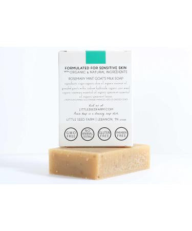 Little Seed Farm Organic Goat's Milk Soap 3 Pack - Rosemary Mint Scrub Body Bars | Handmade, Cruelty-Free, Energizing Exfoliating Scrub for Sensitive Skin - Buy Online on GoSupps.com