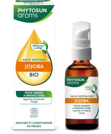 PHYTOSUN AROMS Organic Jojoba Vegetable Oil 100% Pure and Virgin Reduces Skin Imperfections Skin Moisturizer and Protector 50 ml - Buy Online on GoSupps.com