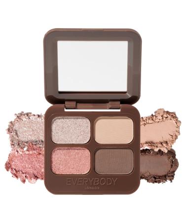 EVERYBODY LONDON Palette de 4 couleurs d'ombres paupi res 2 teintes brillantes 2 teintes mates miroir int gr m lange facile formule durable rose vintage
